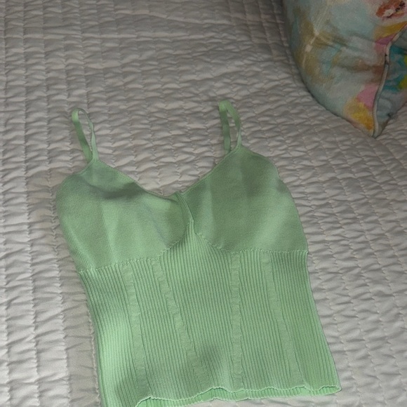 Mint Green Ribbed Knit sweater top - Picture 1 of 3